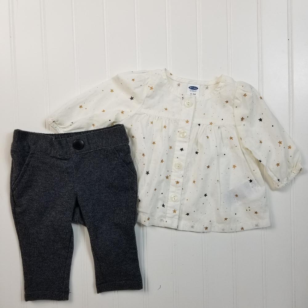 Old Navy Star Blouse‎ Jegging Set 0-3M